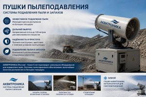 Пушки пылеподавления: как работают системы подавления пыли и запахов и где применяются решения АКВИТРОНИКА