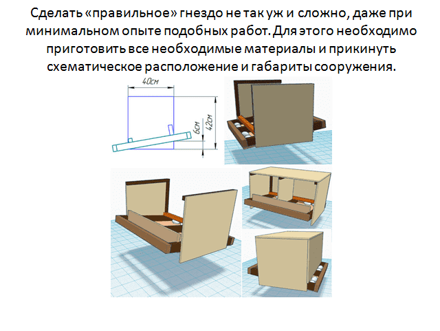 Гнездо для кур с яйцесборником чертеж с размерами